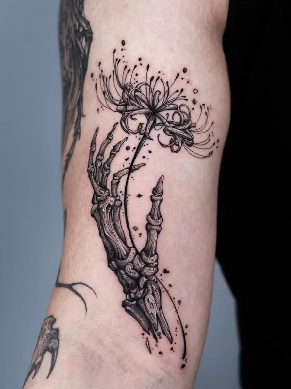 black and grey blackwork Tatuaggio su forearm #61019 | Tatuatore doill_blk