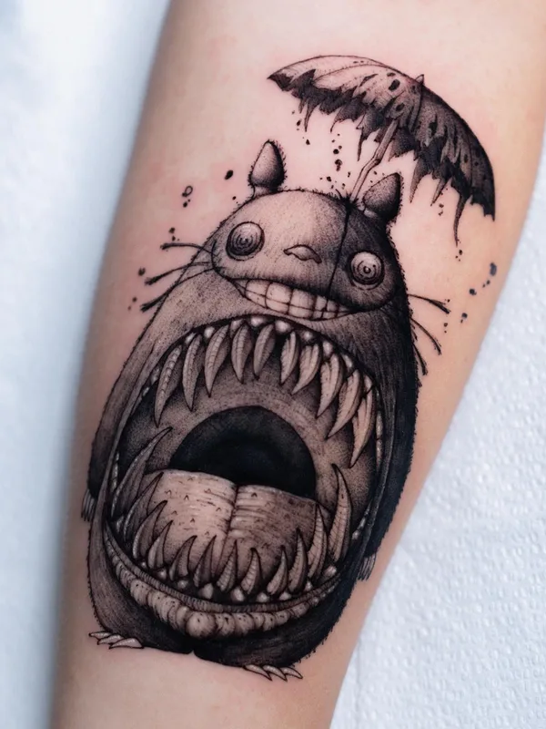 black and grey blackwork Tatuaggio su forearm #61021 | Tatuatore doill_blk