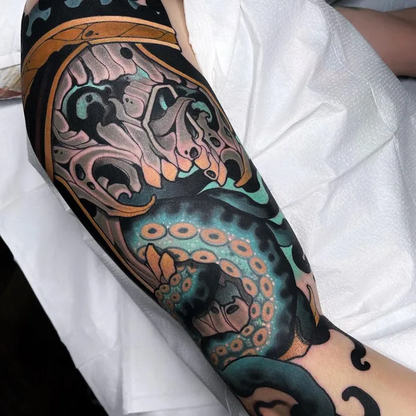 Neo Traditional tattoo by rb.tattoo in Deerfield Beach