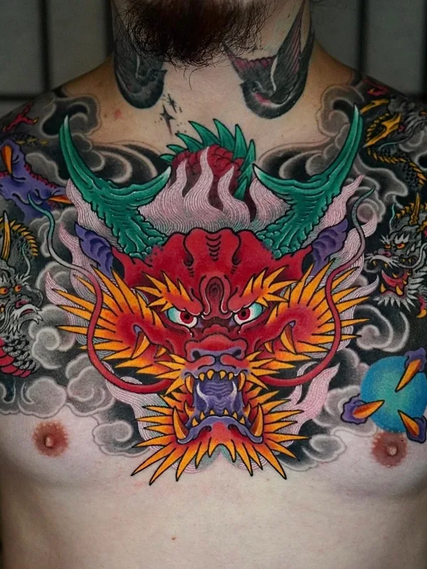 male color japanese Tatuaggio su chest #61078 | Tatuatore baki_ots