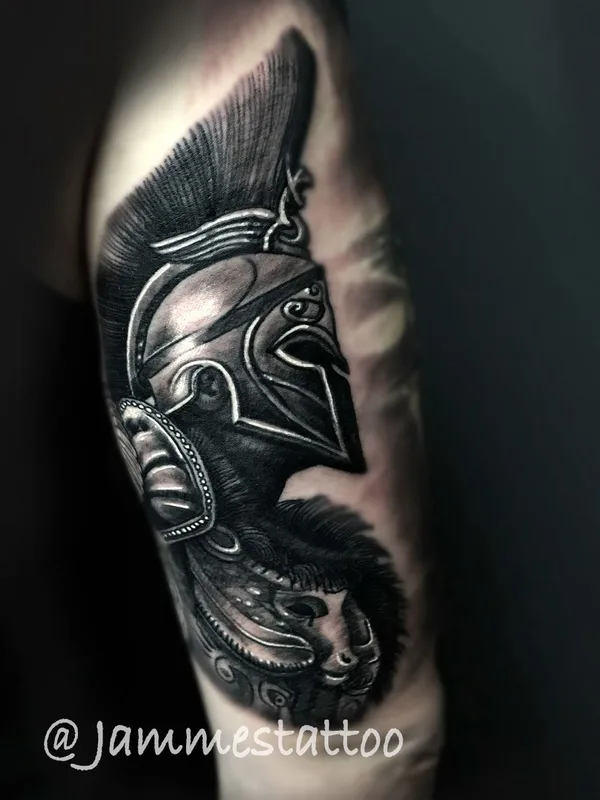 black and grey realism татуировка на upper arm #35620 | Тату мастер jammes 