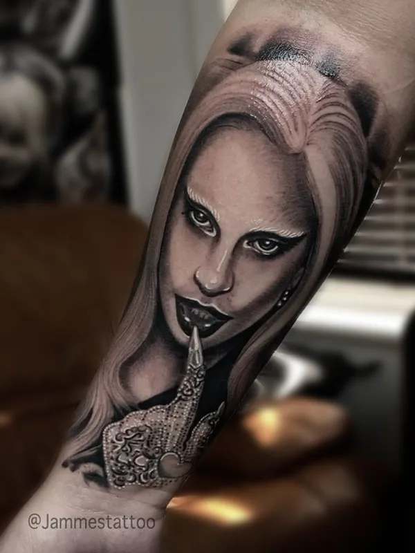 female black and grey realism татуировка на forearm #35619 | Тату мастер jammes 