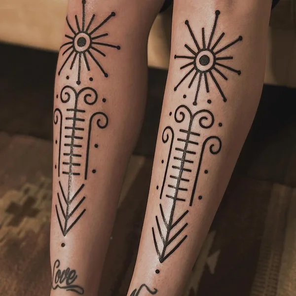 Ornamental tattoo by Amber Muse in Long Beach
