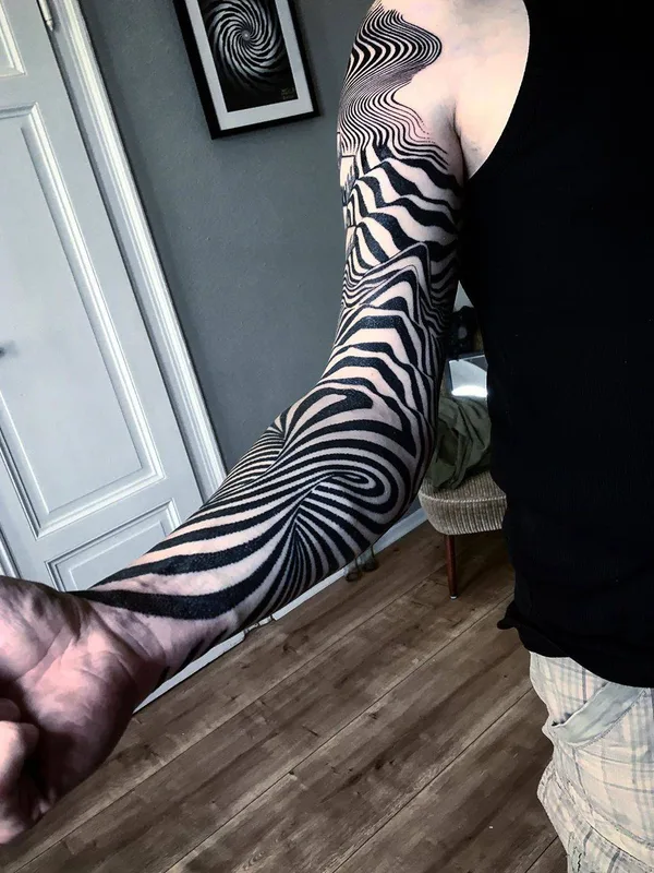 black abstract татуировка на full sleeve #30359 | Тату мастер Daniele Lo Scritto