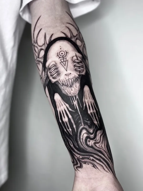 black blackwork татуировка на forearm #70430 | Тату мастер Лика Лесова