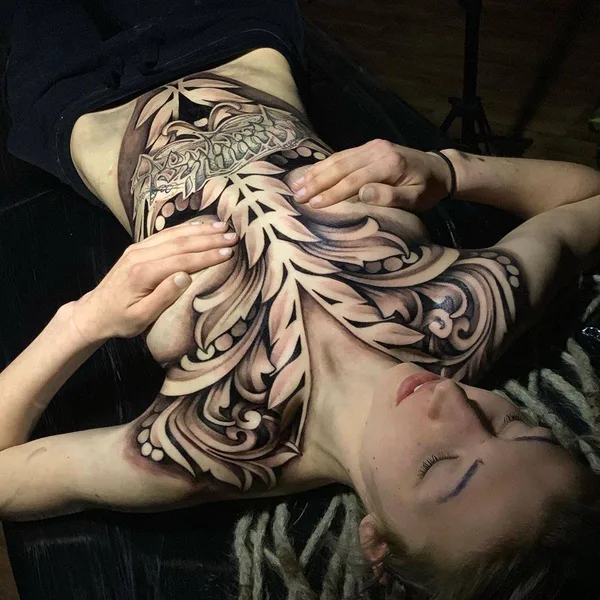 Ornamental tattoo by John Del-Pinto in Bournemouth