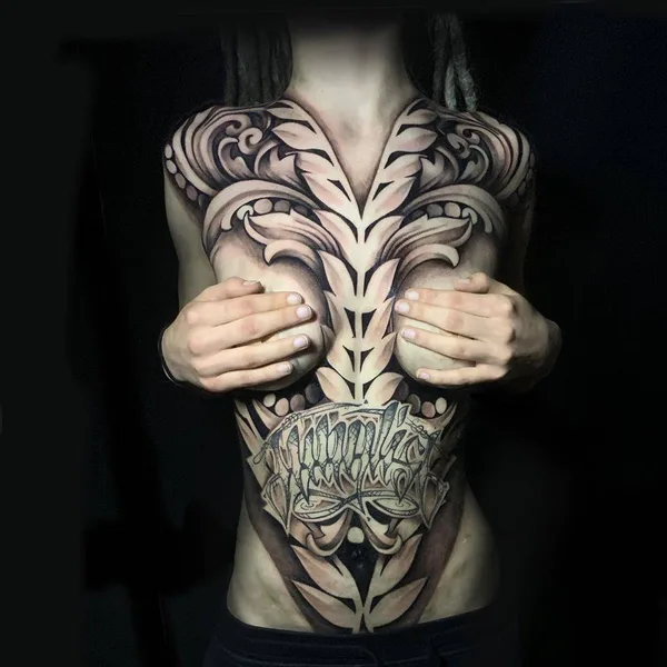 Ornamental tattoo by John Del-Pinto in Bournemouth