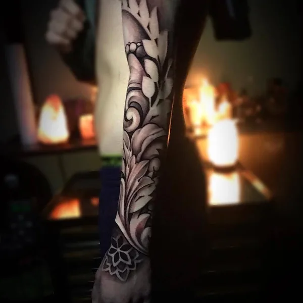 Ornamental tattoo by John Del-Pinto in Bournemouth