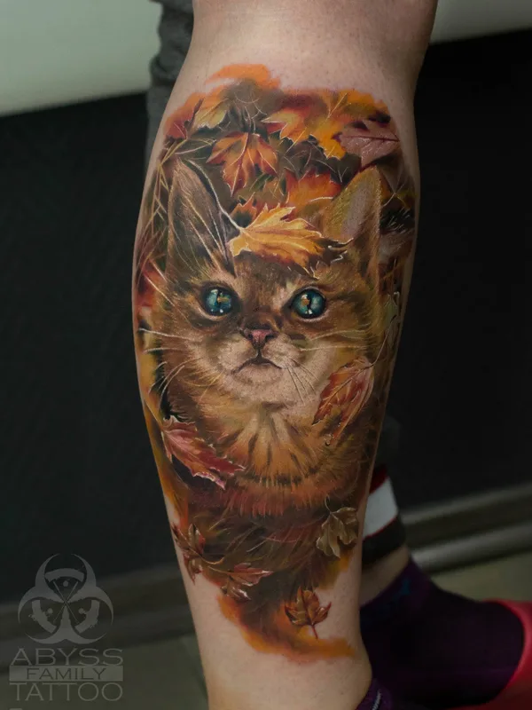 color realism tatouage sur calf #32383 | Artiste tatoueur Александр Эбисс