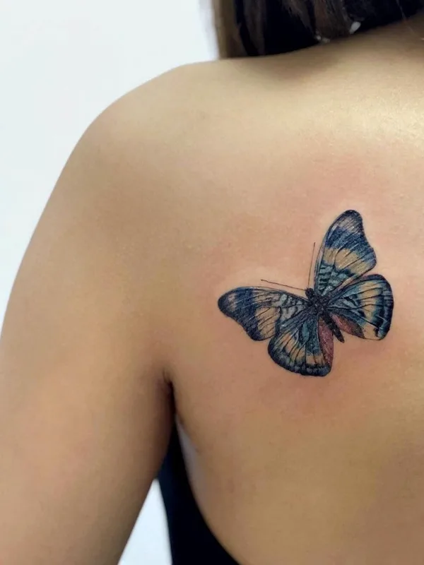 female color watercolor татуировка на shoulder blade #38042 | Тату мастер Tattooist Woo