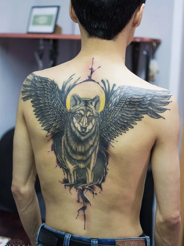 male black and grey black and grey татуировка на upper back #22753 | Тату мастер Andrey Shishebarov