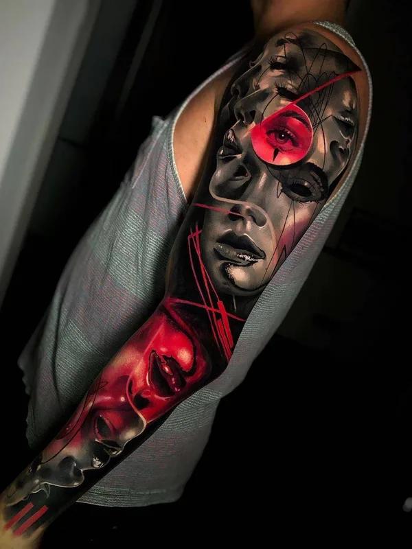 color realism tattoo on full sleeve #34361 | Tattoo Artist Waler Montero