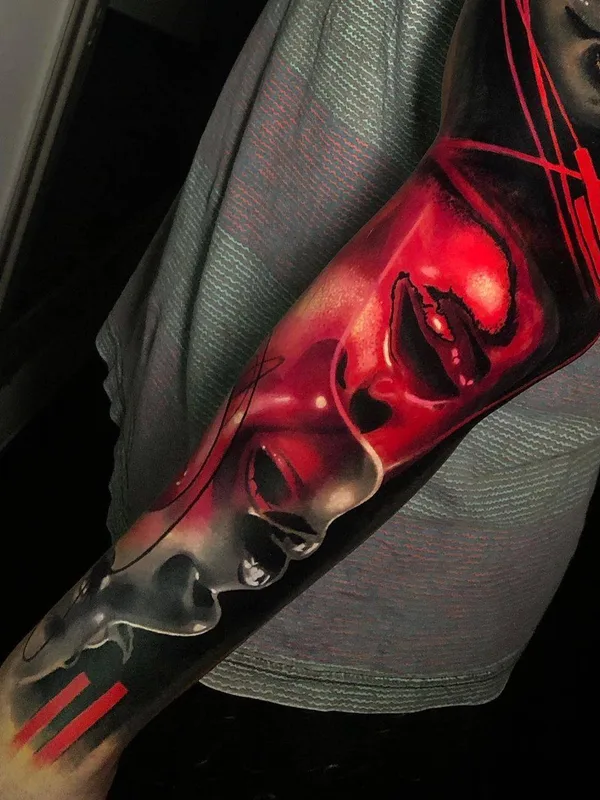 color surrealism tattoo on full sleeve #34363 | Tattoo Artist Waler Montero
