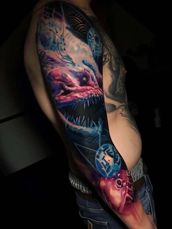 color realism tattoo on full sleeve #34355 | Tattoo Artist Waler Montero