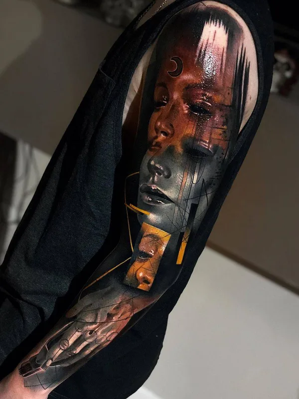color realism tattoo on full sleeve #34356 | Tattoo Artist Waler Montero