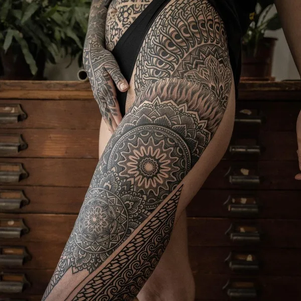 Ornamental tattoo by Thomas Hooper in County of East Sussex