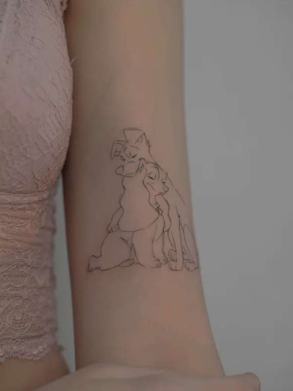 female black linework татуировка на forearm #61114 | Тату мастер Lera Shevtsova