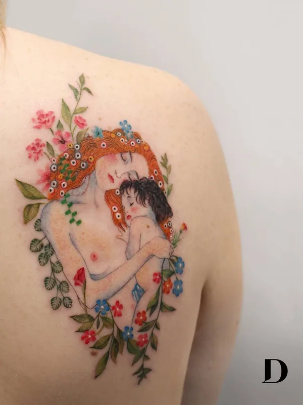 female color illustrative татуировка на shoulder blade #27883 | Тату мастер Deborah Genchi