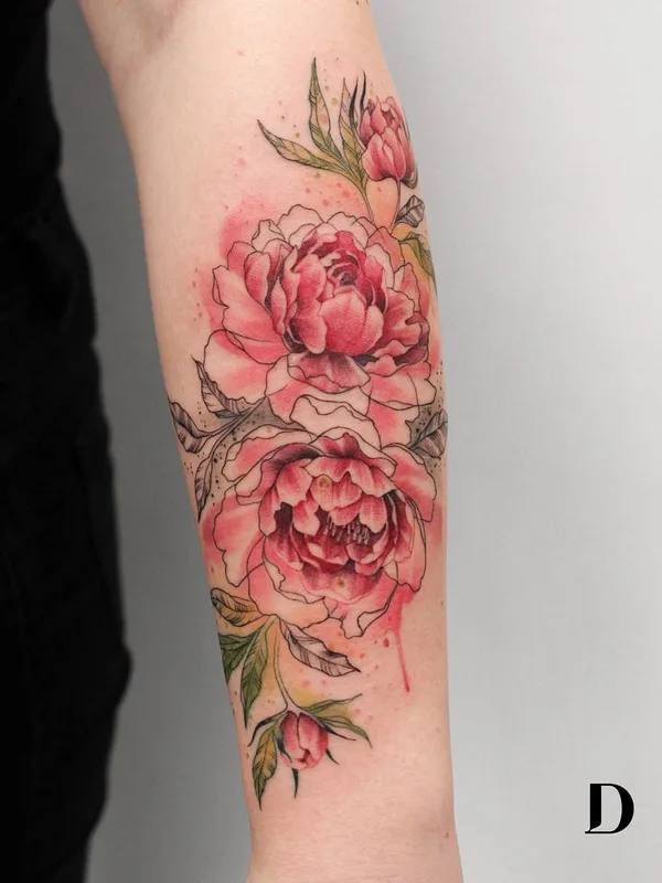 female color watercolor татуировка на forearm #27880 | Тату мастер Deborah Genchi