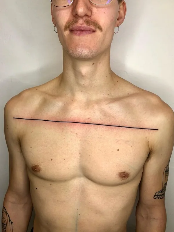 men black abstract, linework, geometric татуировка на chest #64116 | Тату мастер crooked_gun