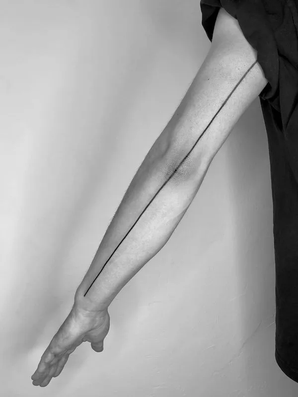 men, female black abstract, linework, geometric татуировка на forearm #64117 | Тату мастер crooked_gun