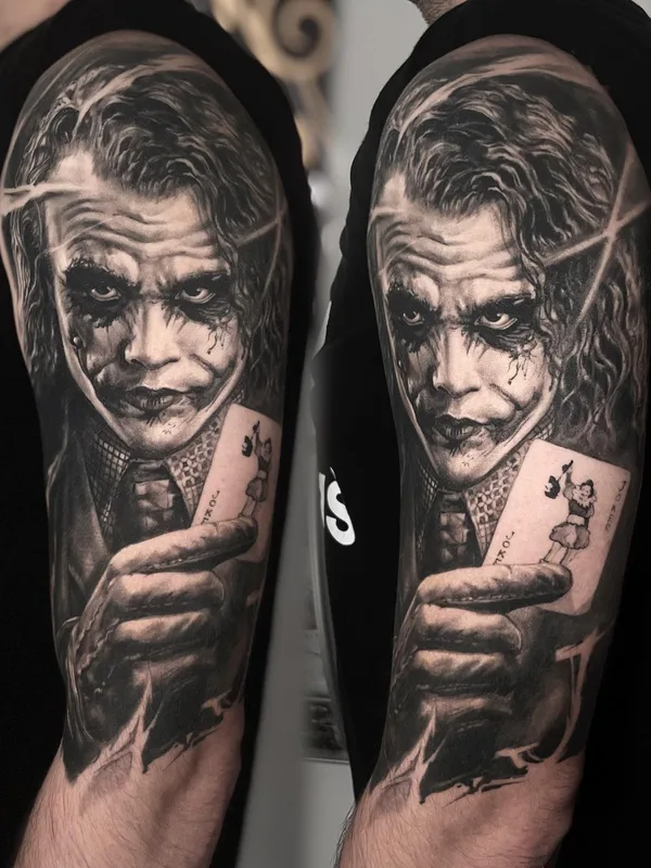 male black and grey realism татуировка на full sleeve #64135 | Тату мастер Тимур Румит
