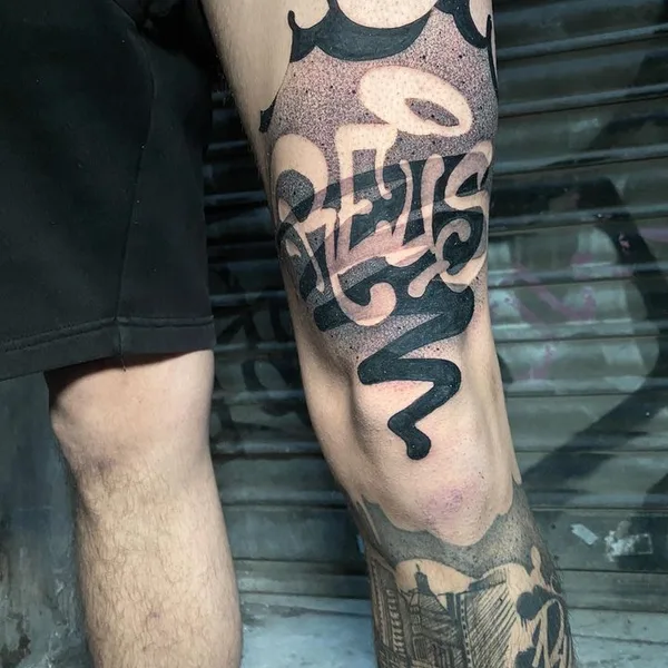 Graphic tattoo by Stefano Phen in Barcelona