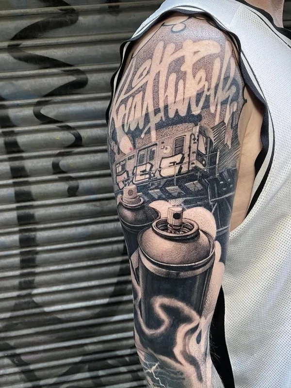 black&grey black and grey tatuaje en full sleeve #64161 | Tatuador Stefano Phen