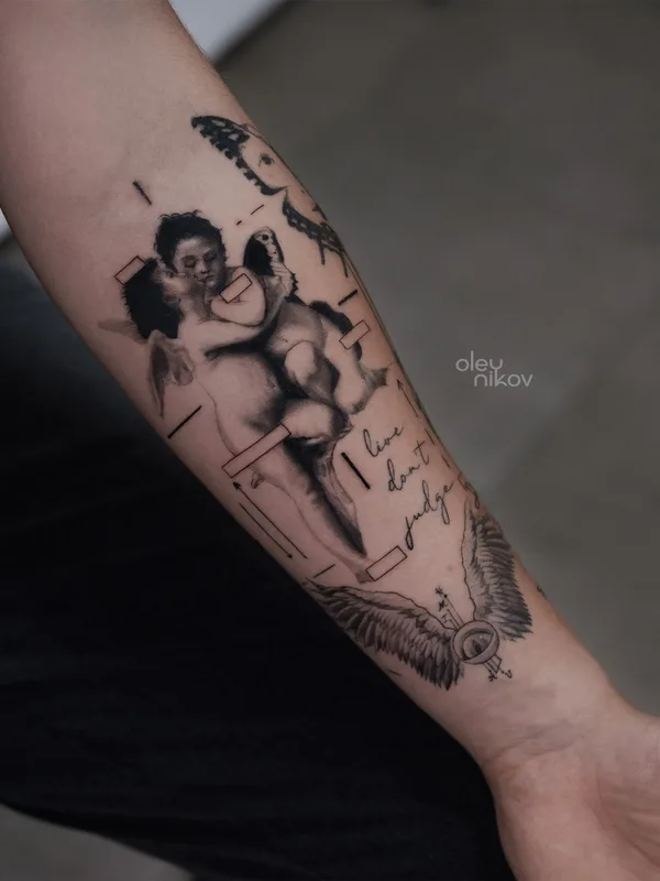 black and grey black and grey татуировка на forearm #64166 | Тату мастер Влад Олейников