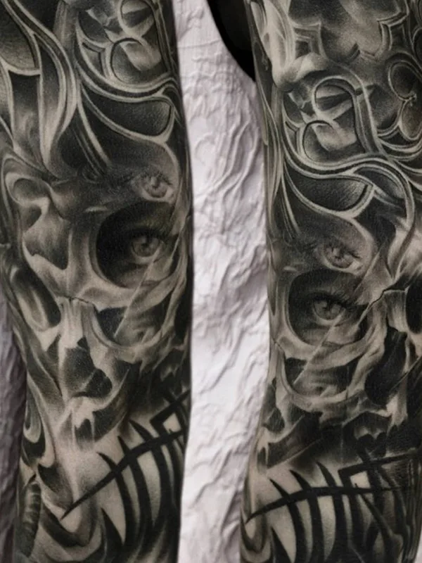 black and grey black and grey 타투 부위 full sleeve #28907 | 타투이스트 Denis Pokazanoff