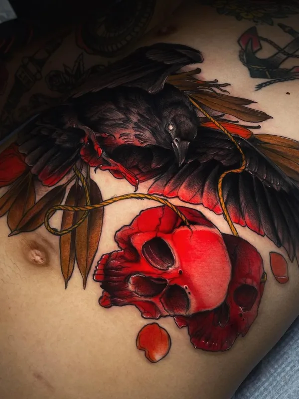 color neo traditional tattoo on chest #39233 | Tattoo Artist Shae Motz