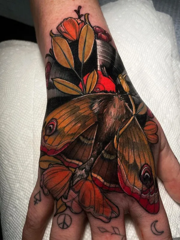 color illustrative tattoo on hand #39229 | Tattoo Artist Shae Motz