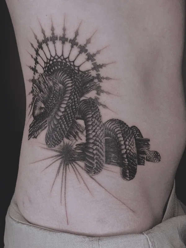 black blackwork татуировка на side #53561 | Тату мастер Anno Sundayink