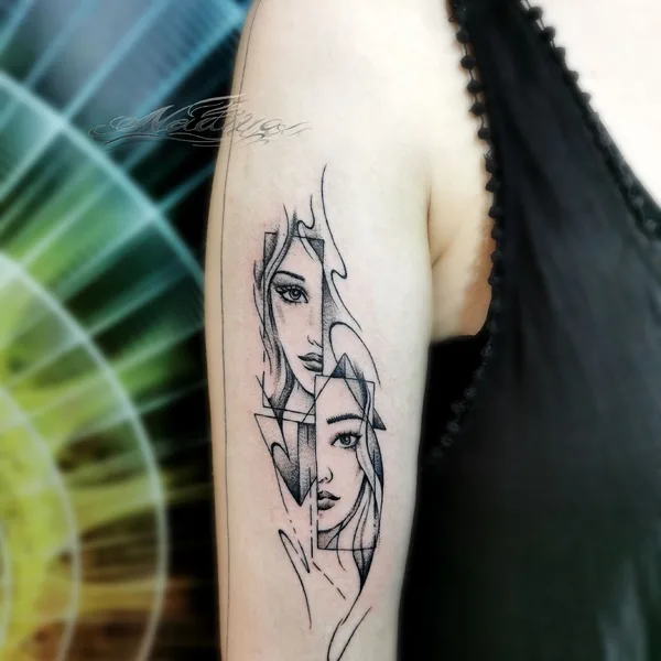 Graphic tattoo by Nadiya Abdrakhmanova in Уральск