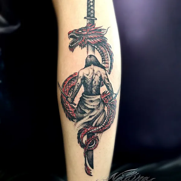 Graphic tattoo by Nadiya Abdrakhmanova in Уральск