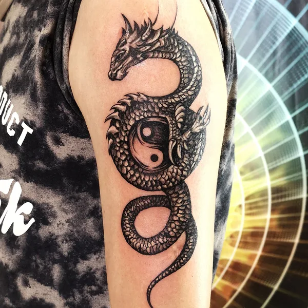 Graphic tattoo by Nadiya Abdrakhmanova in Уральск