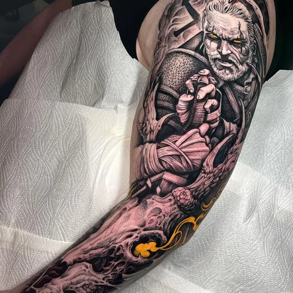 Horror tattoo by André Fantini in Dublin