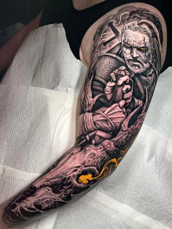 Horror tattoo by André Fantini in Dublin