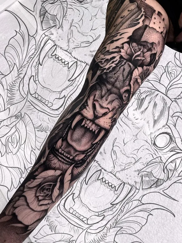 Horror tattoo by André Fantini in Dublin