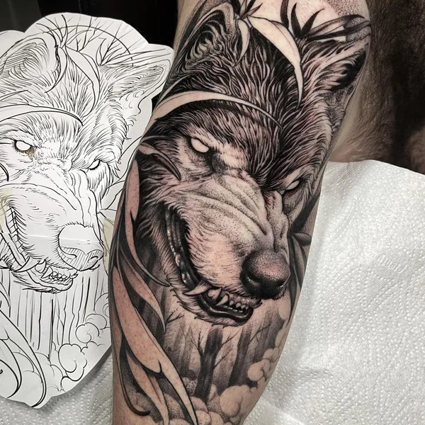 Horror tattoo by André Fantini in Dublin