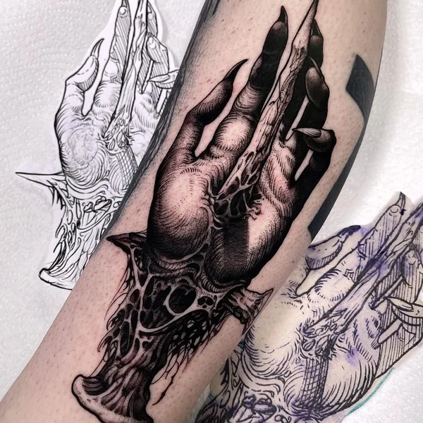 Horror tattoo by André Fantini in Dublin