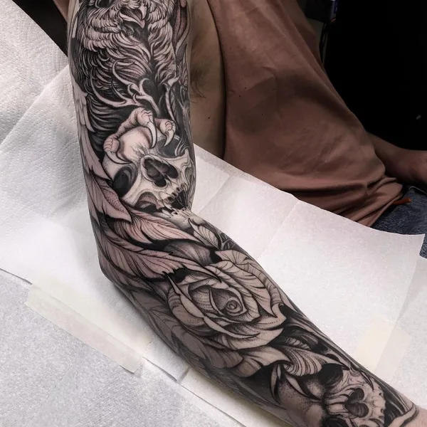 Horror tattoo by André Fantini in Dublin