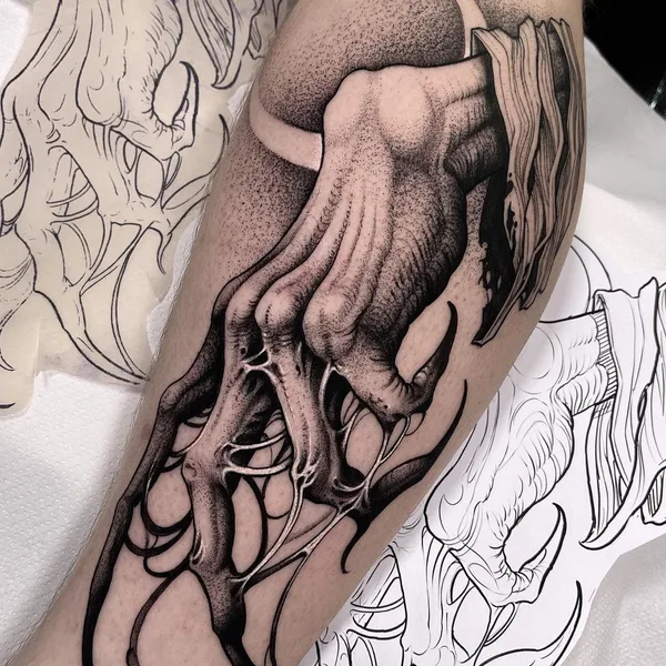 Horror tattoo by André Fantini in Dublin