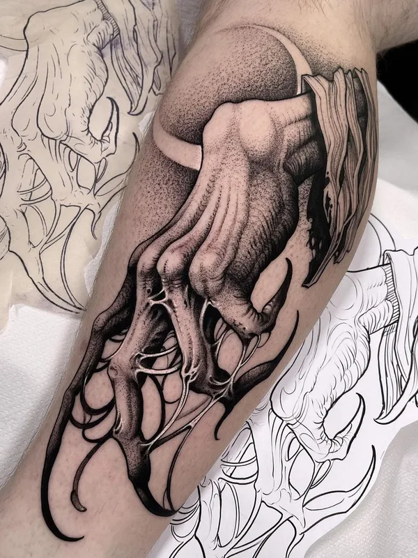 Horror tattoo by André Fantini in Dublin