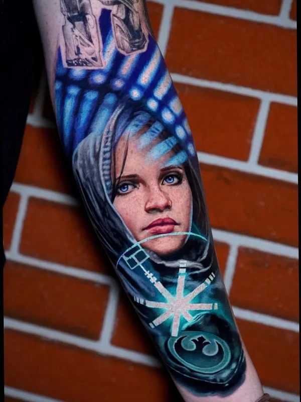 female color realism tattoo on forearm #54214 | Tattoo Artist Allen Brunn
