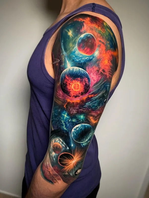 color realism tattoo on full sleeve #54223 | Tattoo Artist Allen Brunn