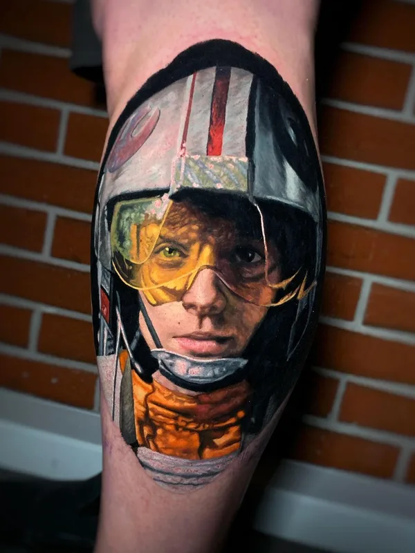 color realism tattoo on calf #54221 | Tattoo Artist Allen Brunn