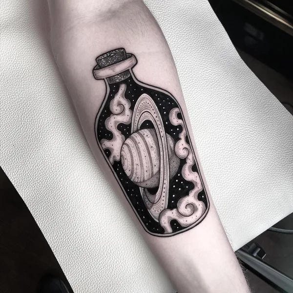 Graphic tattoo by Josh Hurrell in Haverhill
