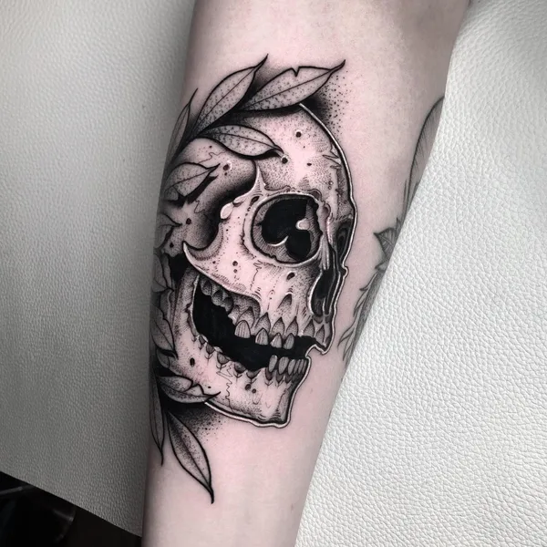 Graphic tattoo by Josh Hurrell in Haverhill