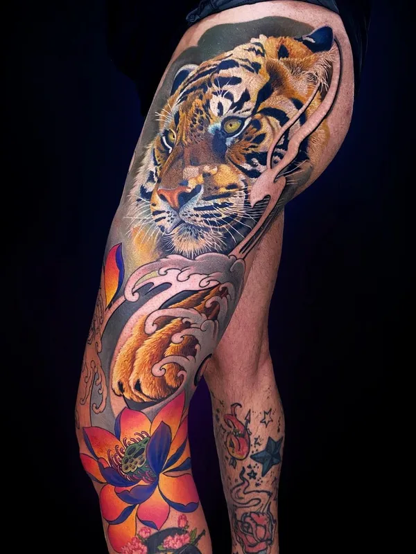 color realism татуировка на full leg #54814 | Тату мастер Andrei Aivazian